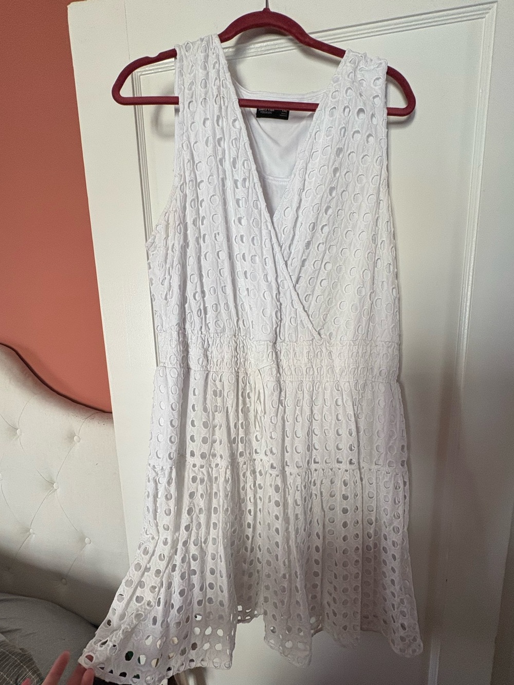 Simply Vera Vera Wang White Eyelet Sleeveless Dress